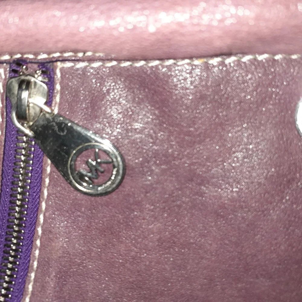 MICHAEL KORS-Plum/Purple Metallic Leather-Hobo-Shoulder-SAMPLE
